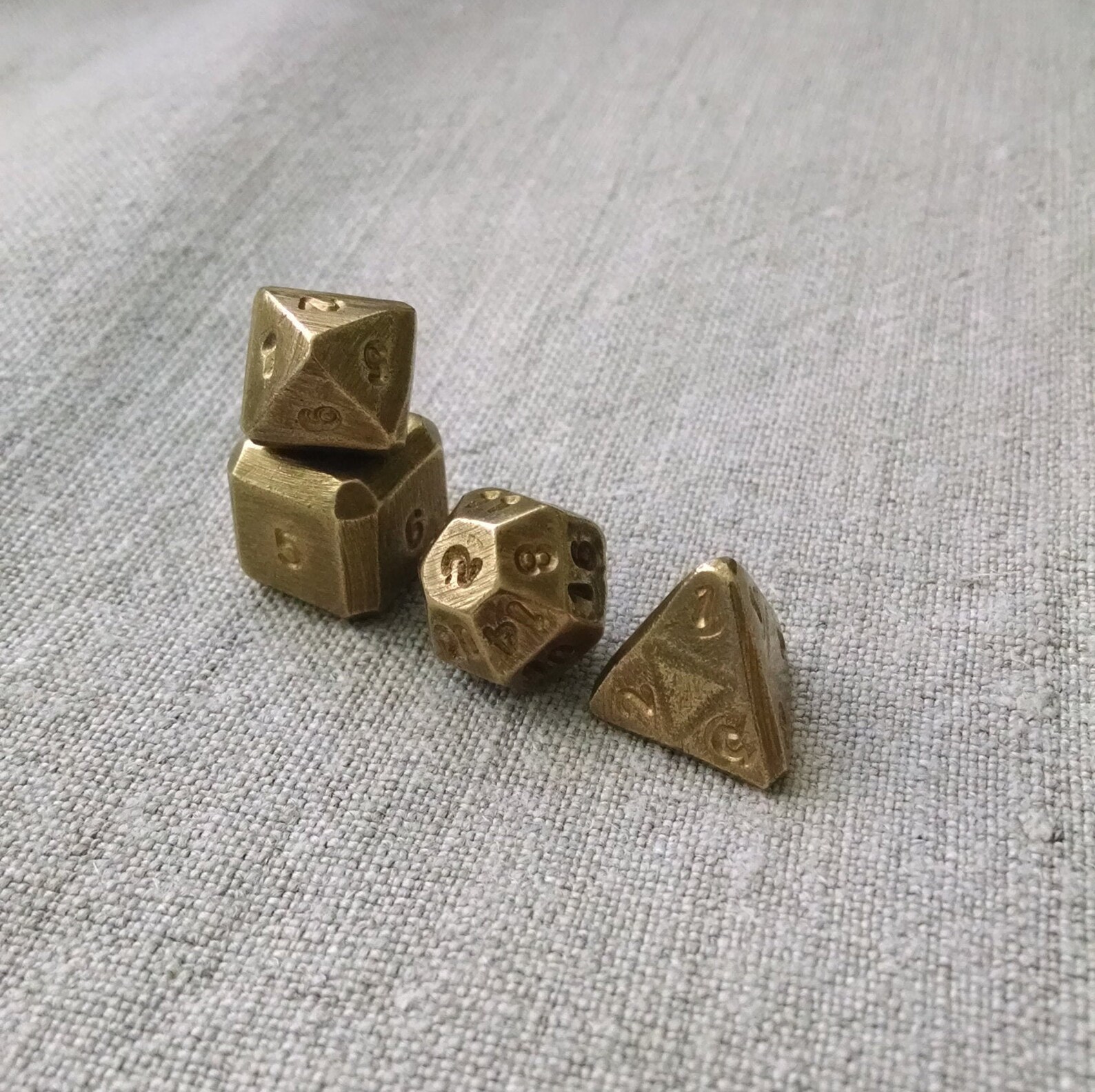 Bronze Dices Dices Set of 4 Dices Dnd Dice D4 D6 D8 Etsy