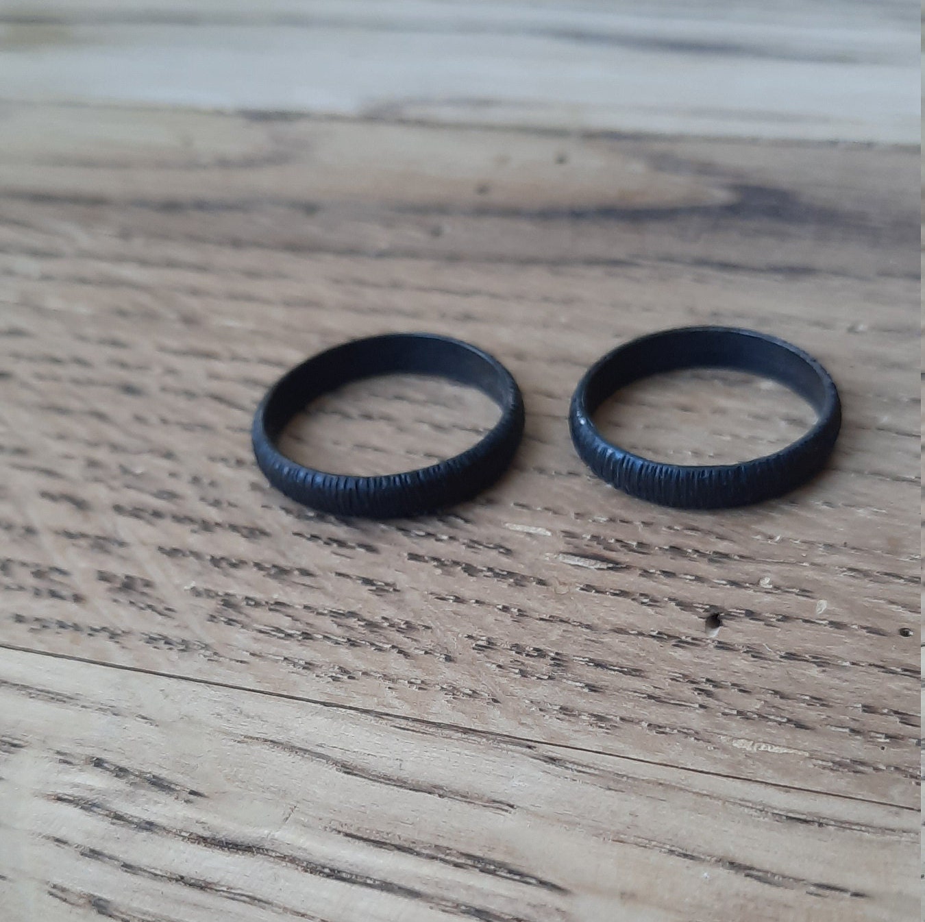 Set of 2 iron rings iron ring for him wrought iron ring 6th Etsy