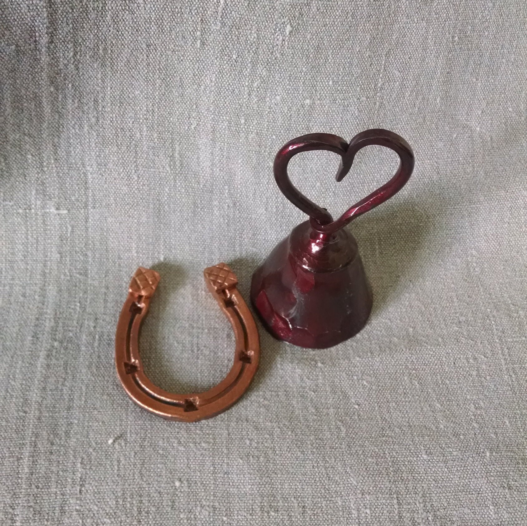 Copper horseshoe set of bells and copper horseshoe Etsy
