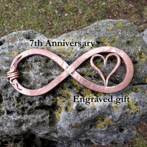 Copper Personalized infinity, 7th anniversary gift, copper anniversary gifts, personalized copper gift, handmade copper gift, 7 year gifts