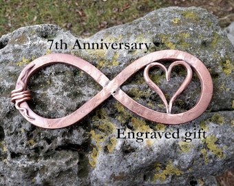 Personalized Copper Infinity Sculpture, 7th Anniversary Gift