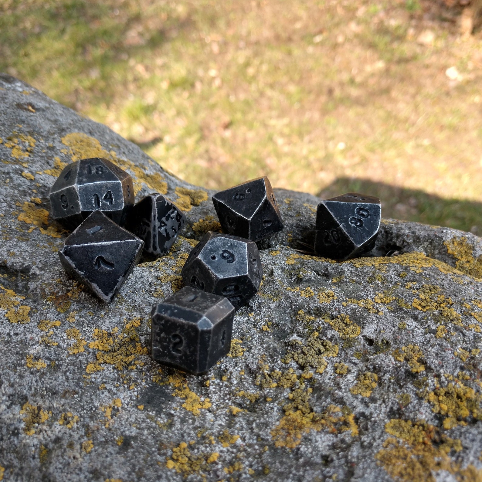 Iron Dice Set of 7 Dices D4 D6 D8 D10 D12 D20 D00 Etsy
