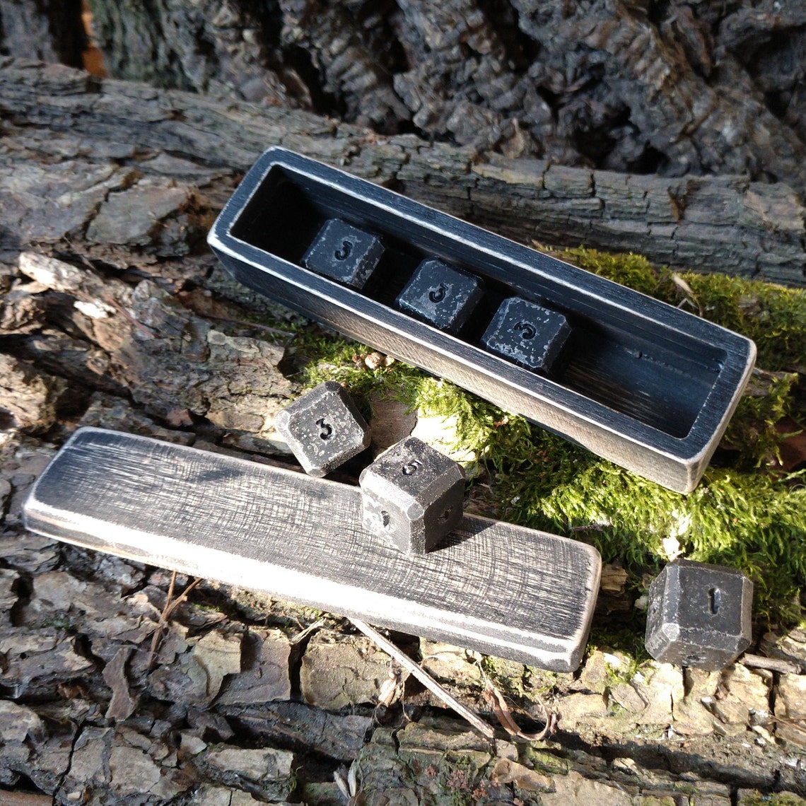 Iron dice set of 6 dices with box 6th anniversary gift for Etsy