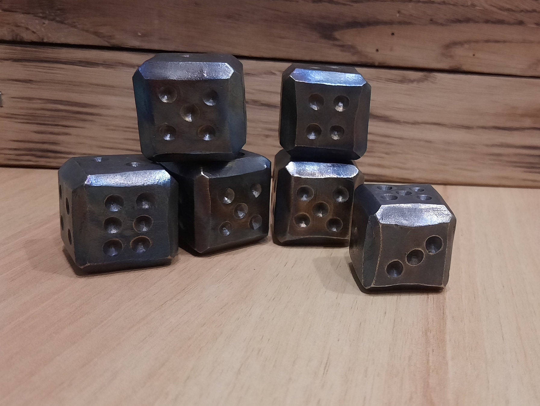 Titanium dices set of 6 dices titanium D6 dice games DnD Etsy