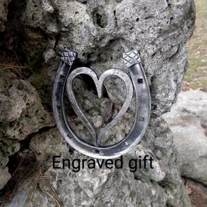 6th anniversary gift, iron gifts, iron anniversary gifts, personalized gift, iron horseshoe with heart, 6 year gifts, handmade horseshoe