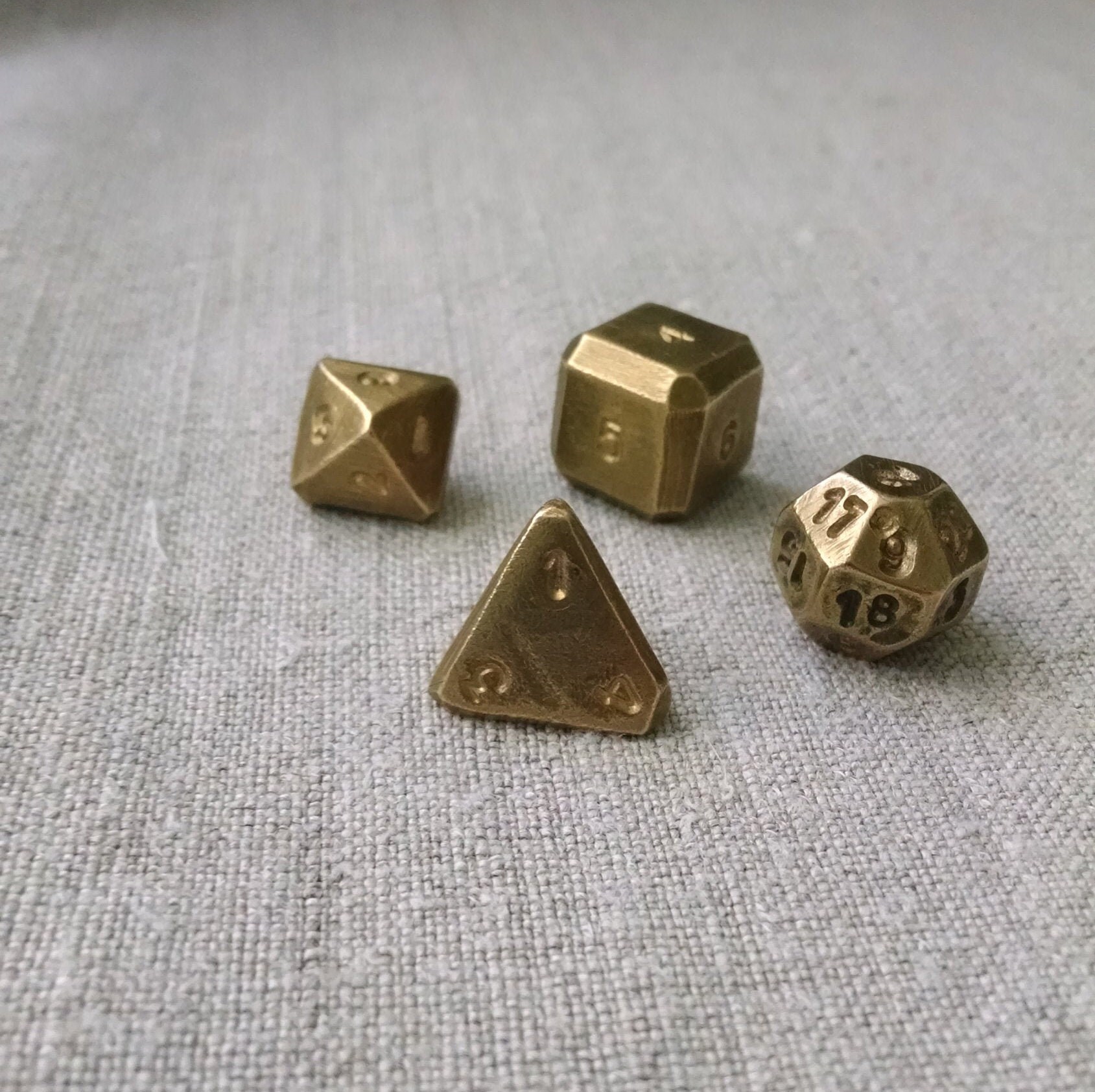 Bronze Dices Dices Set of 4 Dices Dnd Dice D4 D6 D8 Etsy