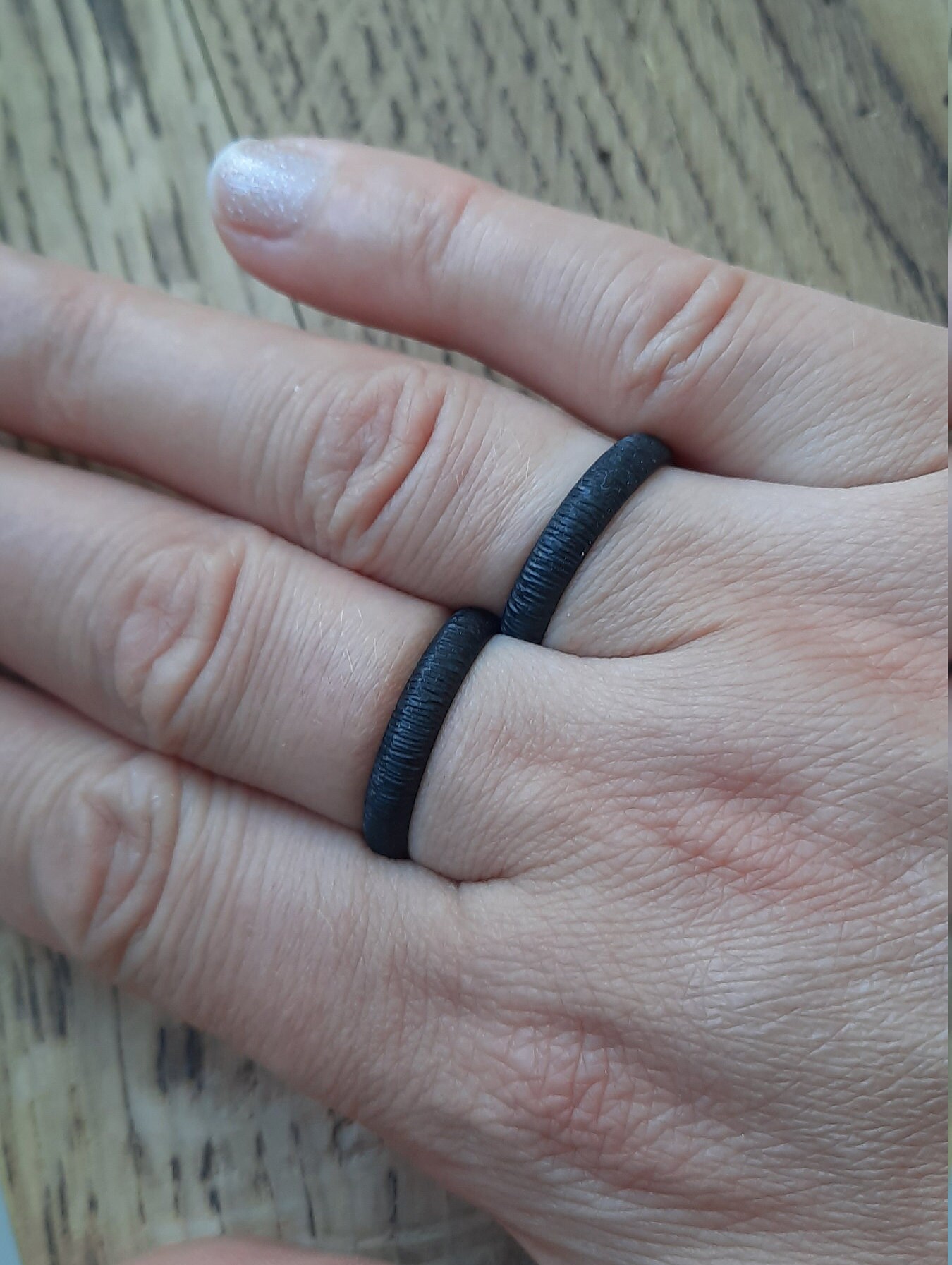 Set of 2 iron rings iron ring for him wrought iron ring 6th Etsy