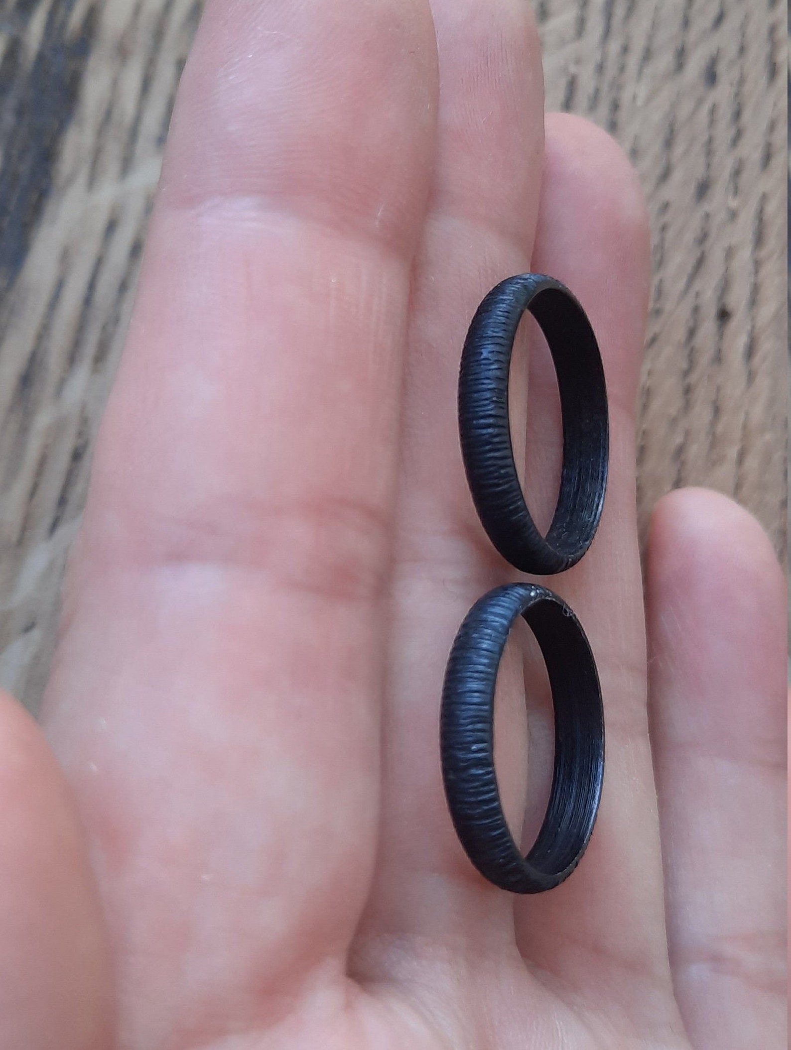 Set of 2 iron rings iron ring for him wrought iron ring 6th Etsy