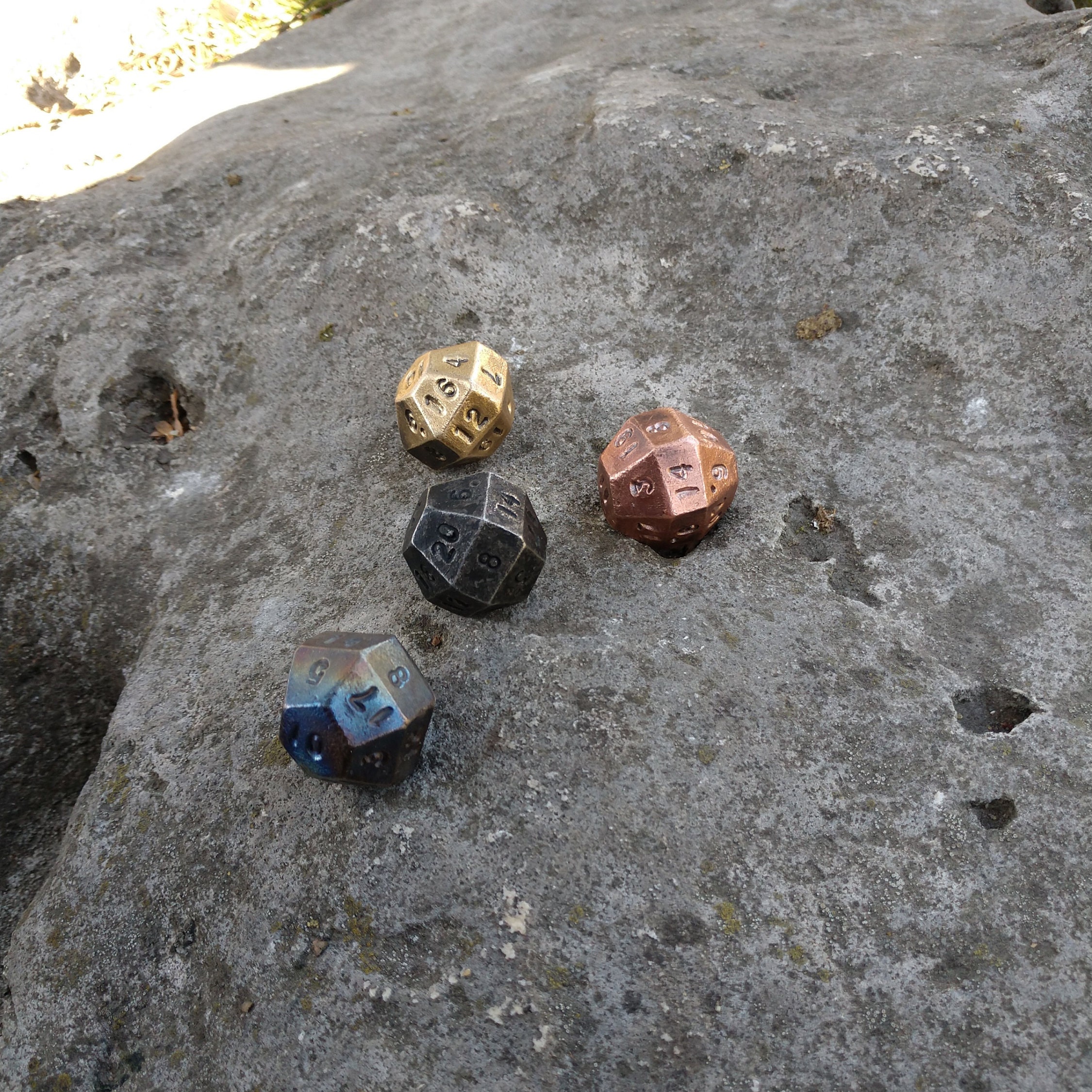 Dnd Dice Games Set of 4 Metal Dice D20 Dice Iron Etsy