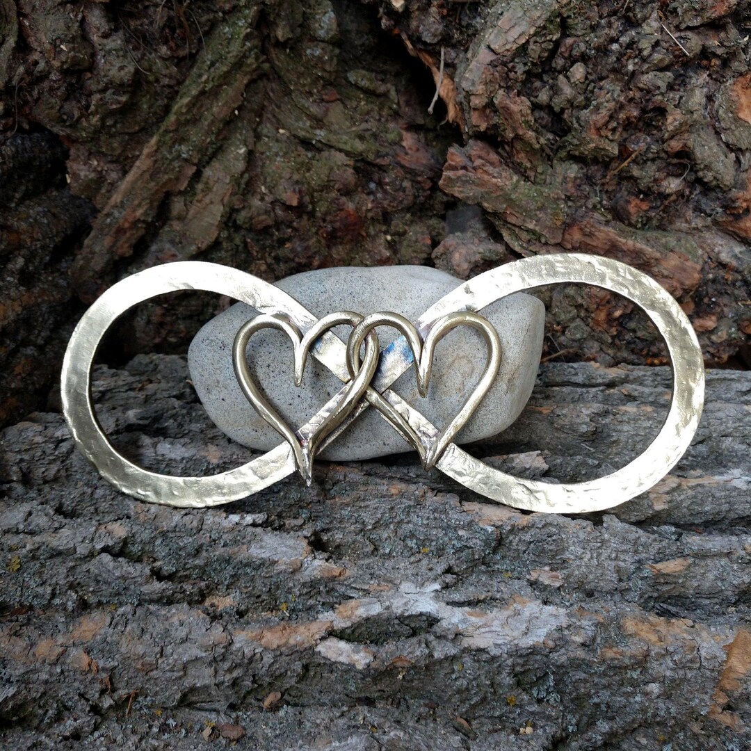 Personalized Bronze Infinity With Hearts, 8th Anniversary Gift - Etsy