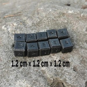 iron dice,12mm d6, hand forged dices, dices, set of 10 dices, dice games,handmade dice, board games, 6th anniversary,6 year gifts,dwarf dice