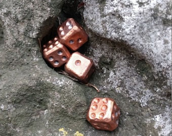 Dices, set of 4 dices, copper anniversary, dice games, tabletop gaming, board games, gift for him, summer games, 7th anniversary gift