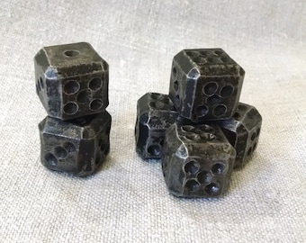 Iron dices, dices, set of 6 dices, dice games, tabletop gaming, board games, Forged dices, iron gift, gift for him, 6th anniversary, 6 year