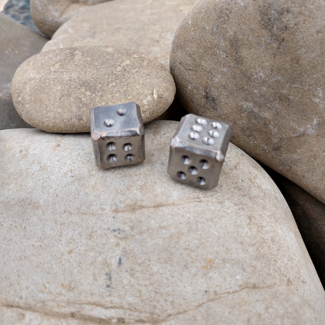 Steel dice stainless steel set of 2 stainless steel dices Etsy