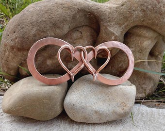 Personalized Copper Infinity, 7th Anniversary Gift, Handmade