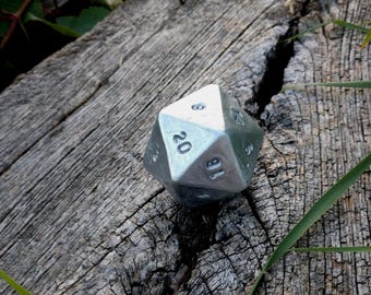 Handmade Aluminum D20 Dice, 10 Year Anniversary Gift