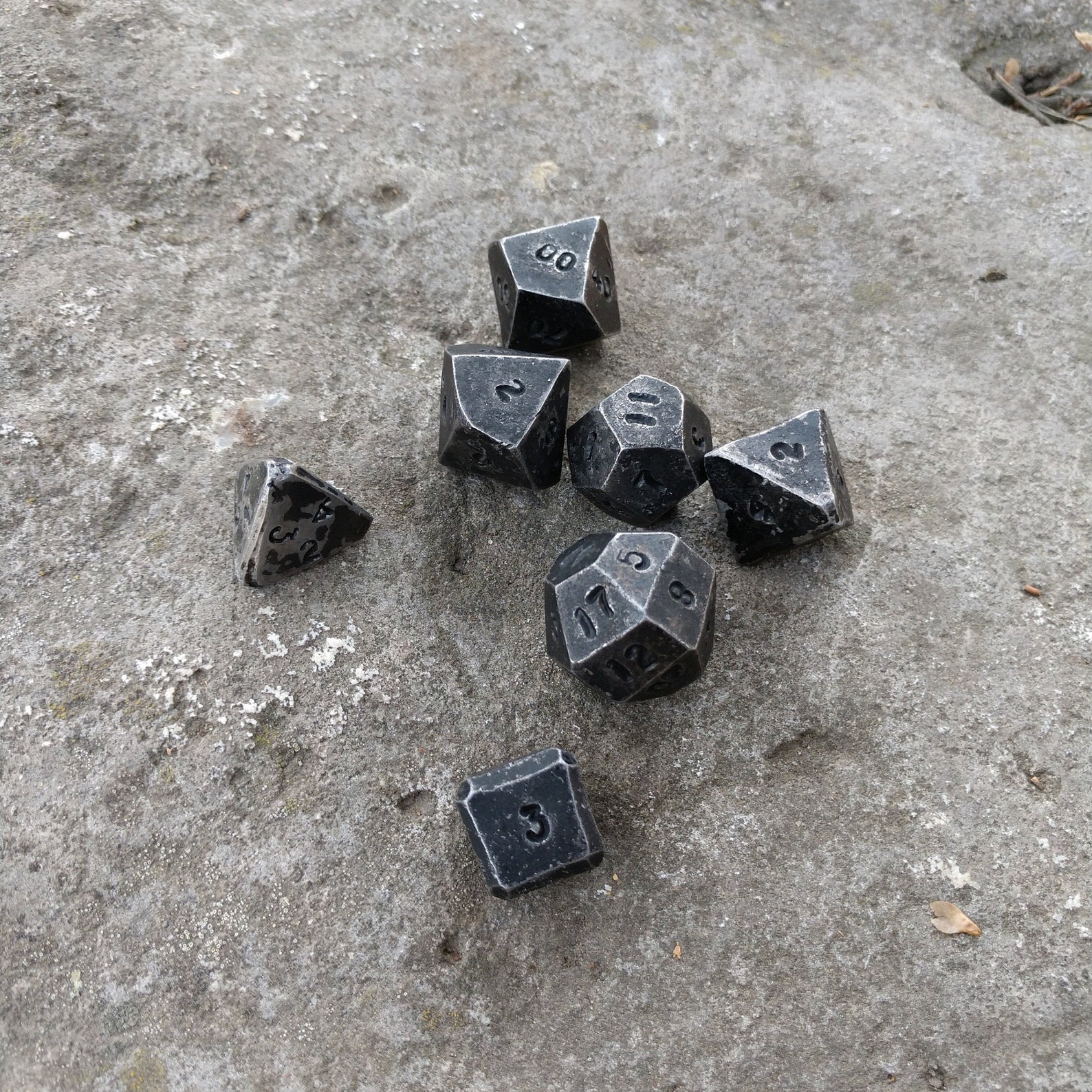 Iron Dice Set of 7 Dices D4 D6 D8 D10 D12 D20 D00 Etsy