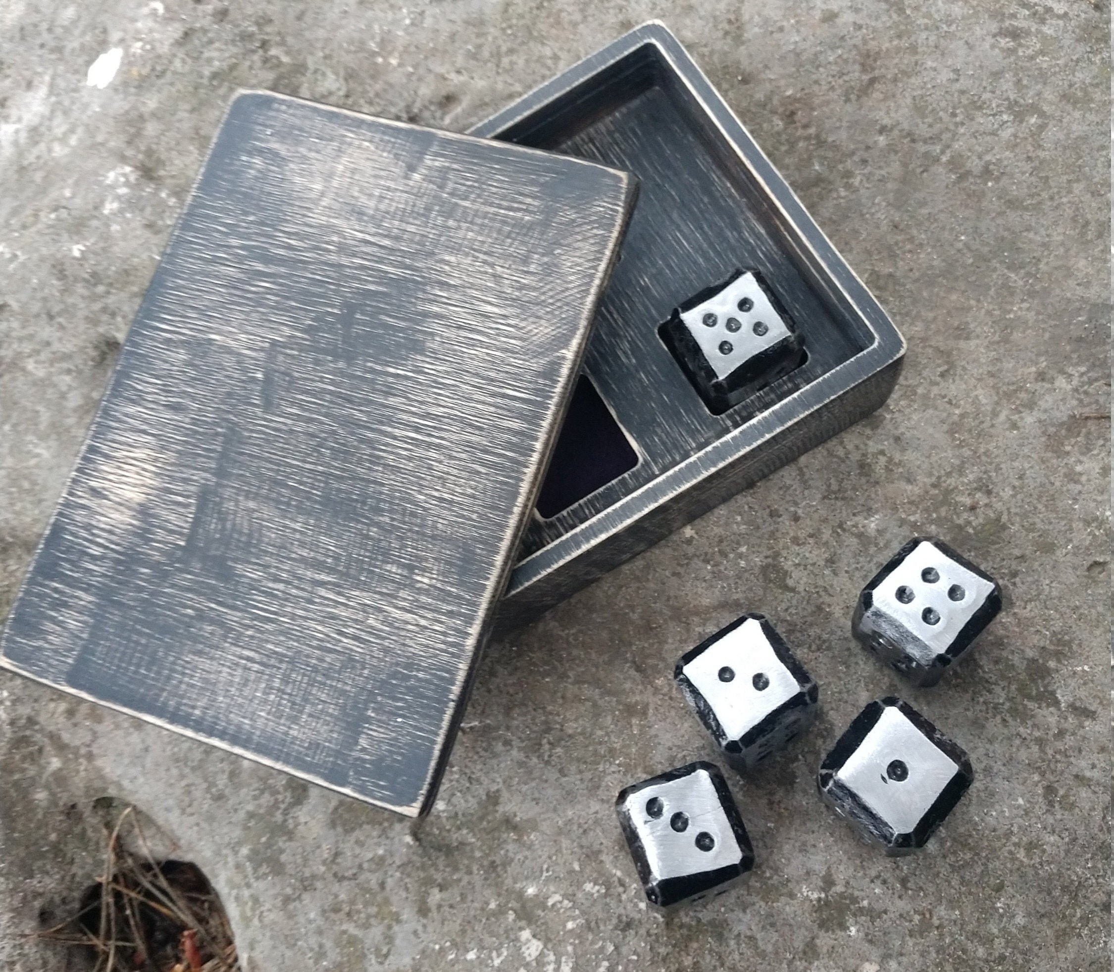 Iron dices dices set of 5 dices with box dice games Etsy
