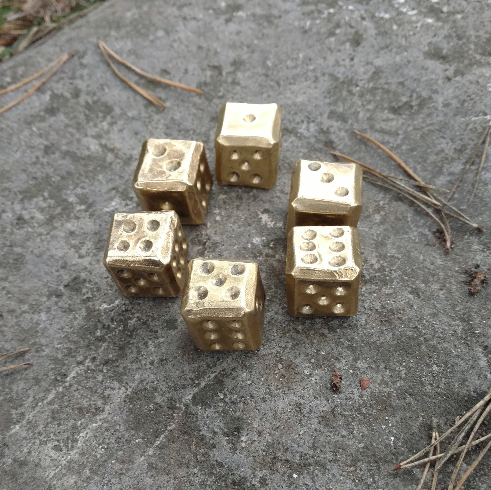 Bronze Dice D6 Dice Set of 6 Dices Gaming Dice Dnd Dice Etsy UK