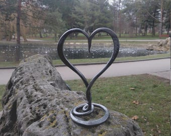 Gesmeed ijzeren hart, cadeau 6e verjaardag, gepersonaliseerd