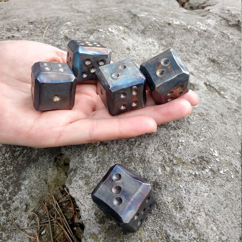 Titanium Dices Set of 5 Dices Titanium D6 Dice Games Dnd Etsy