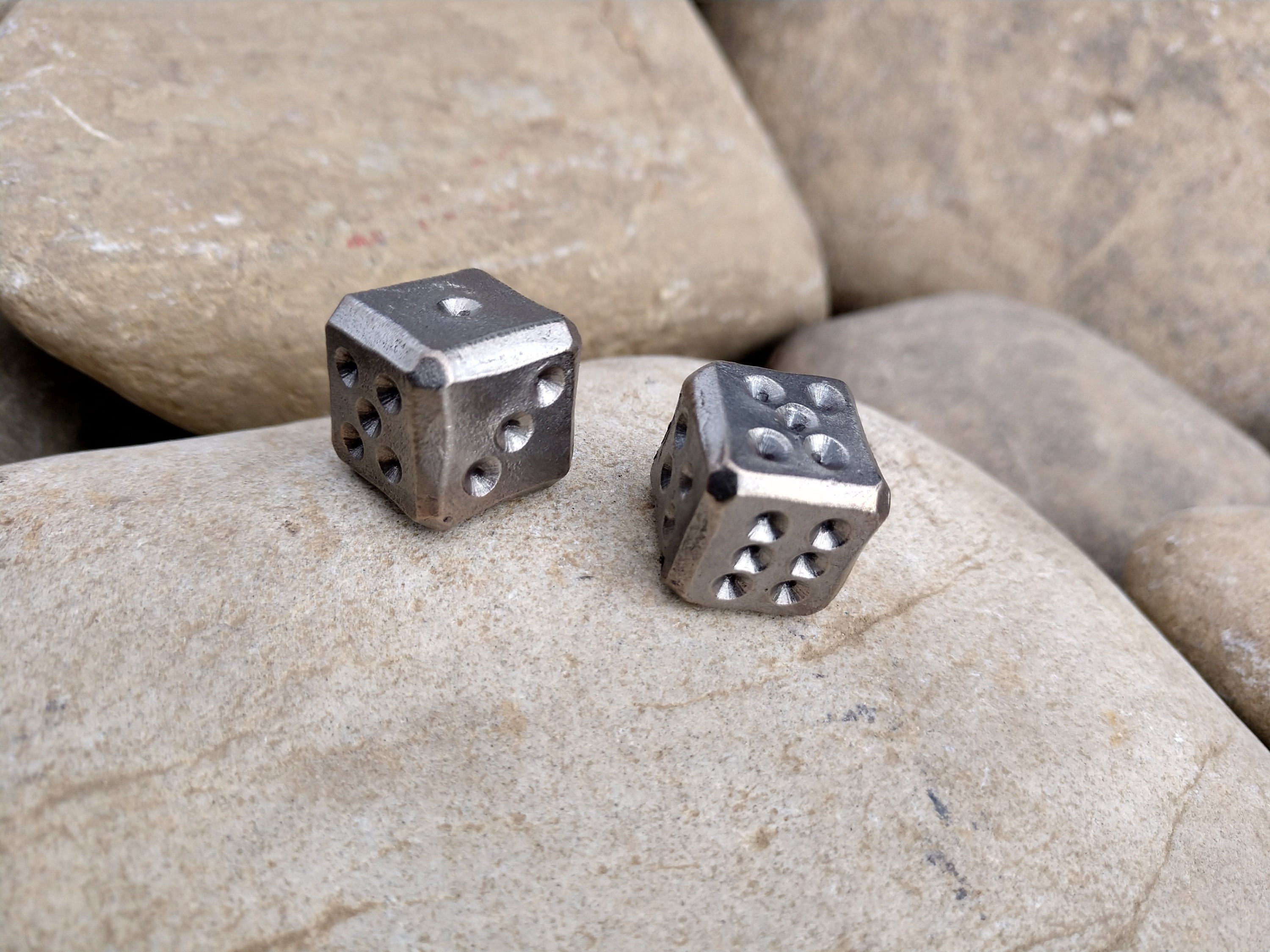 Steel Dice Stainless Steel Set of 2 Stainless Steel Dices Etsy