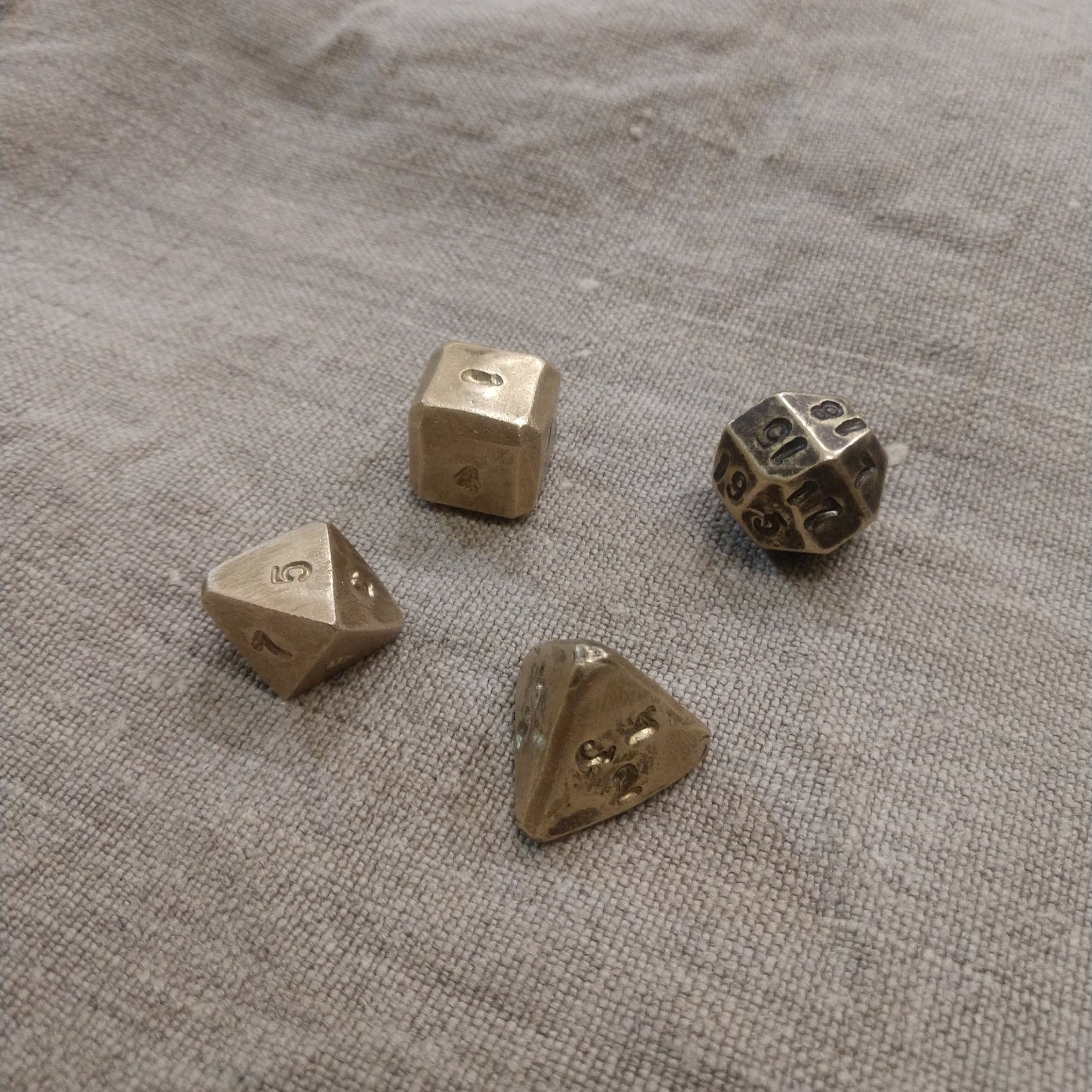 Bronze Dices Dices Set of 4 Dices Dnd Dice D4 D6 D8 Etsy