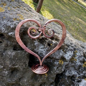 7th anniversary gift, personalized gift,handmade heart,copper forged heart,copper anniversary,7 year,copper, for couple,7th anniversary gift
