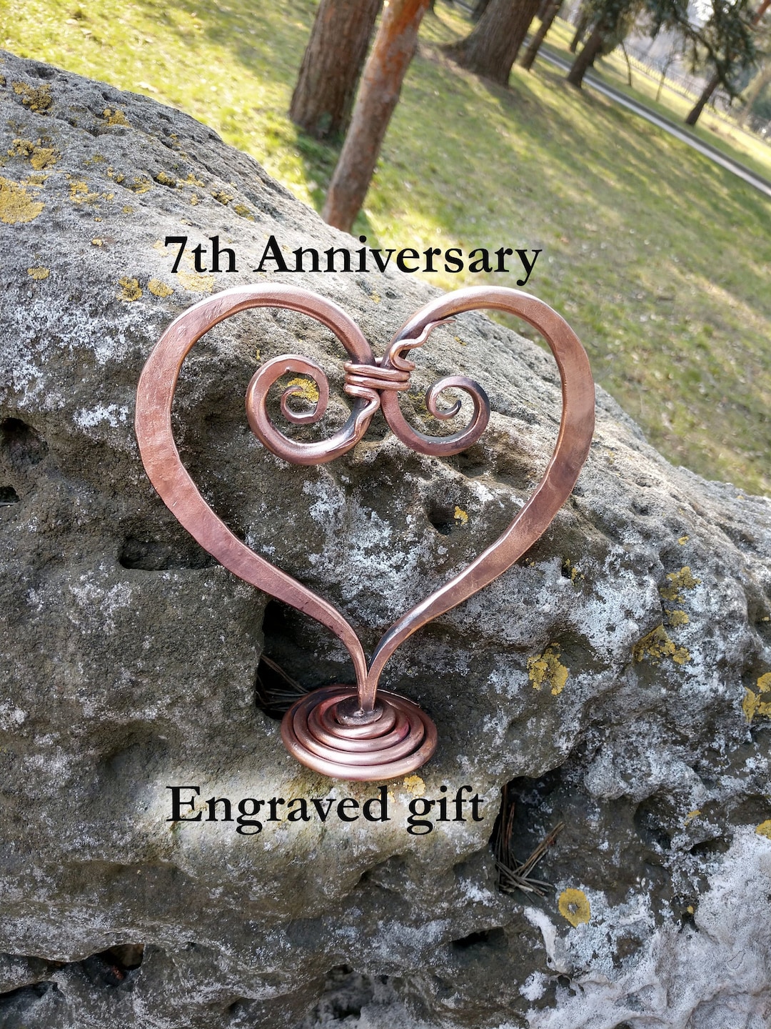 Copper Heart, 7th Anniversary Gift, Copper Anniversary Gifts