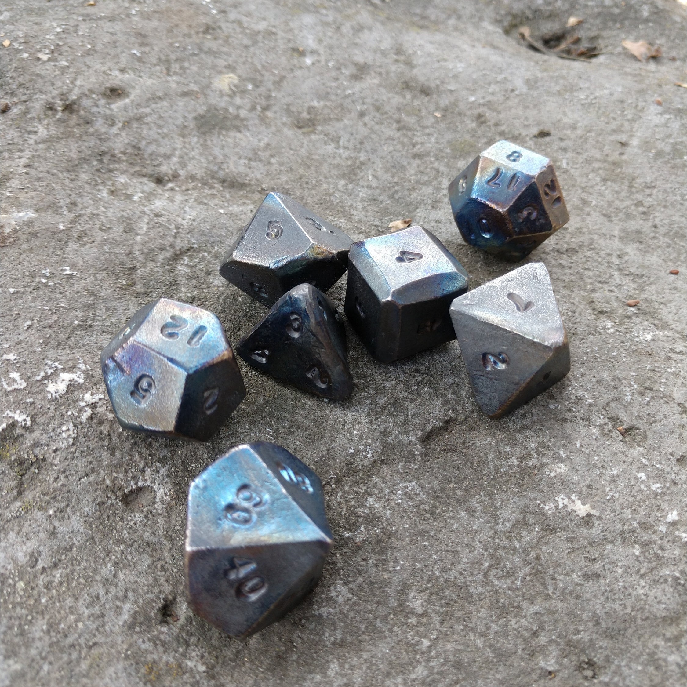 Hand Titanium Dice Set of 7 Dices D4 D6 D8 D10 Etsy UK