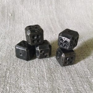 Iron dices, d6 dices, set of 5 iron d6 dices, dice games,tabletop gaming,board games, handmade dice, iron gift, 6th anniversary,6 year gifts