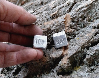 Personalized Aluminum Dice Set, 10 Year Anniversary Gift, D6 Dice