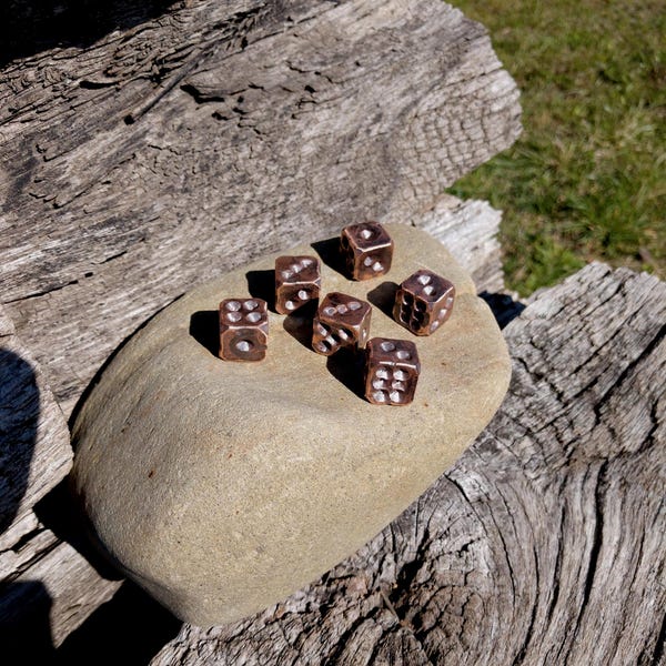 Handmade Copper Dice Set, 7th Anniversary Gift, Tabletop Gaming