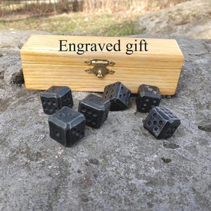 Set of 6 stainless steel dice with box, dnd dice, dice games, handmade dice, board games, handmade dice, 6 year, D6 dices, stainless steel