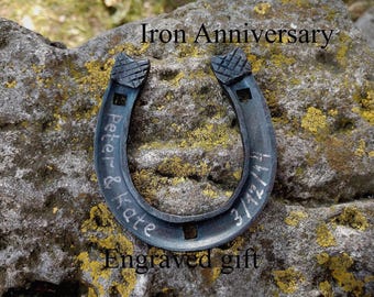 6th anniversary gift for her,iron horseshoe, engraved iron gift, forged horseshoe,6 year gifts, wedding anniversary, iron anniversary gifts