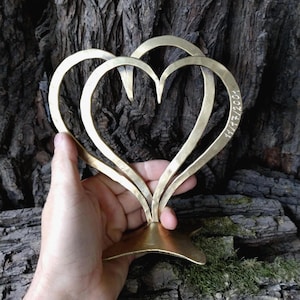8th anniversary gift, bronze anniversary gifts, personalized bronze gift, bronze hearts, engraved bronze gift, 8 year gifts, bronze gifts