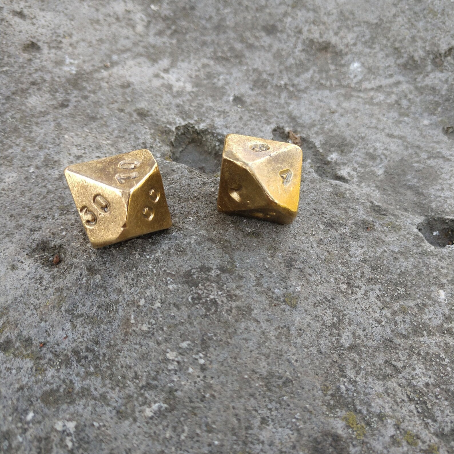 Bronze Dice Set of 2 Bronze Dice D00 Dice D10 Board Etsy
