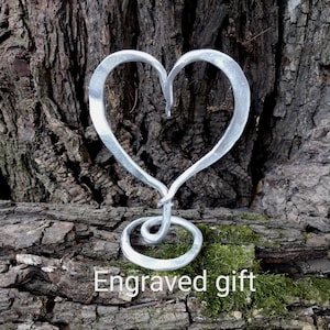 Tin anniversary gift, forged heart, 10 year anniversary, 10th anniversary gifts 10 year gifts, handmade heart,personalized gift,gift for her