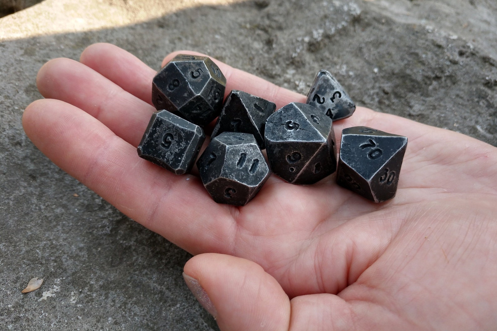 Iron Dice Set of 7 Dices D4 D6 D8 D10 D12 D20 D00 Etsy