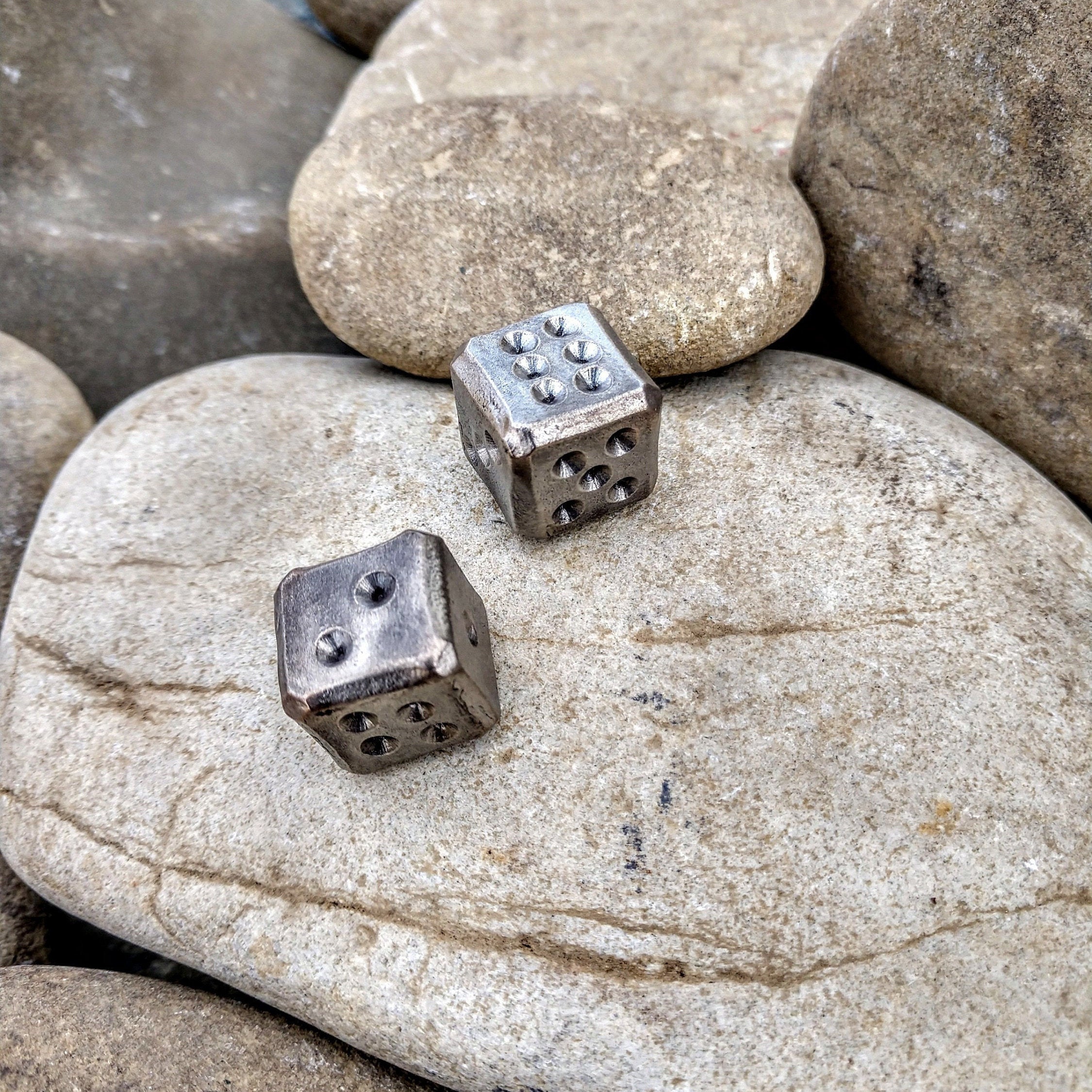 Steel Dice Stainless Steel Set of 2 Stainless Steel Dices Etsy
