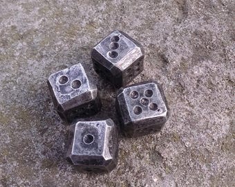 Iron dices, dices, set of 4 dices, dice games, tabletop gaming, board games, Forged dices, iron gift, gift for him, 6th anniversary, 6 year