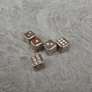 Handmade Bronze DnD d6 Dice Set: Tabletop Gaming, 8th Anniversary