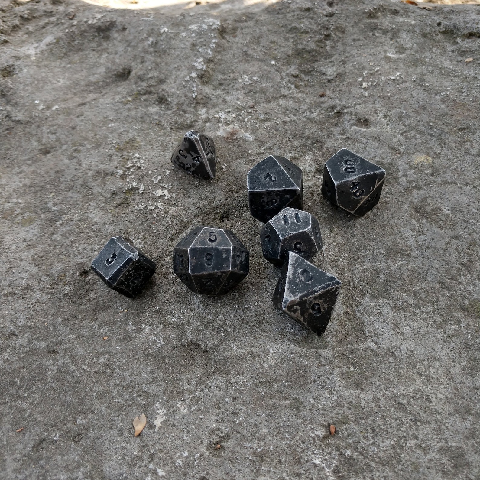 Iron Dice Set of 7 Dices D4 D6 D8 D10 D12 D20 D00 Etsy