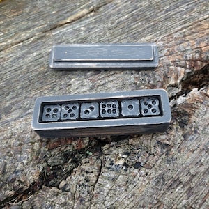 Iron dices, dnd dice, set of 6 small dices with box, dice games, tabletop gaming,personalized gift,handmade dice,board games,6th anniversary