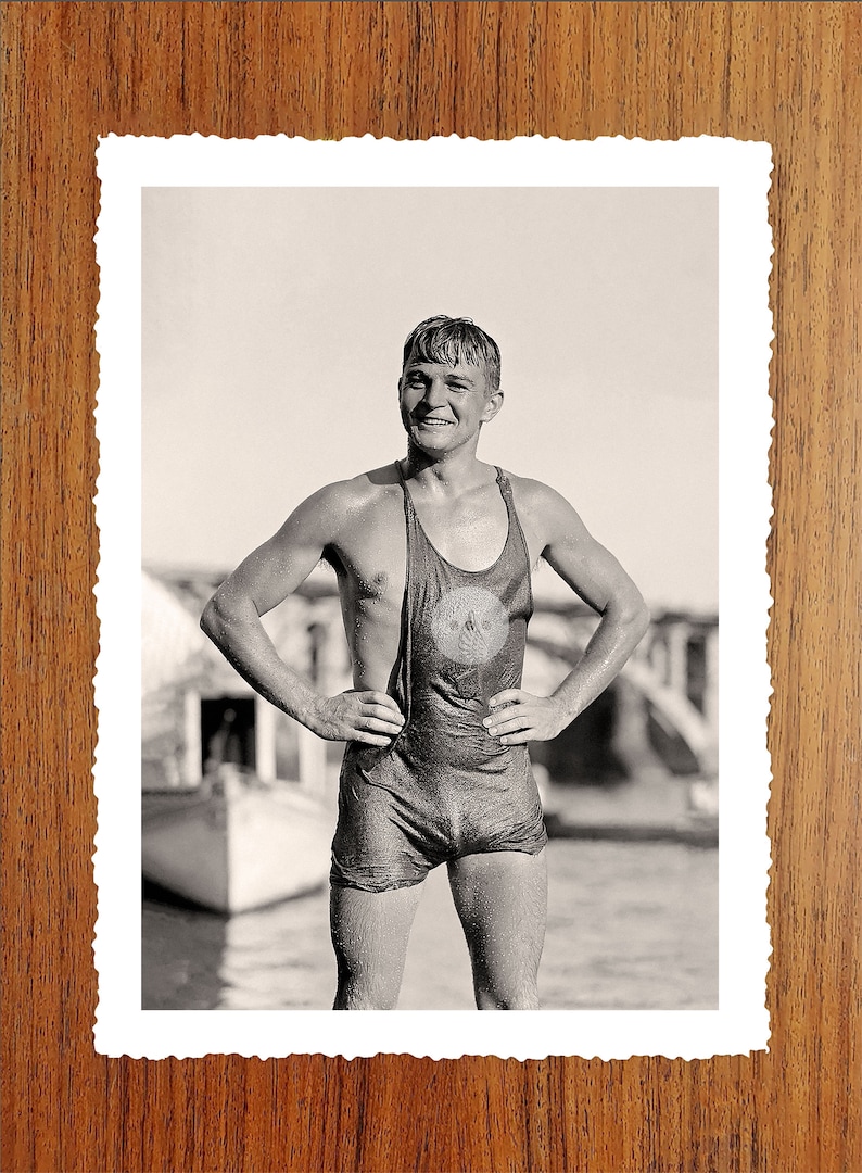 Vintage Photo of a Handsome Man with Huge Bulge Gay Art Print Etsy