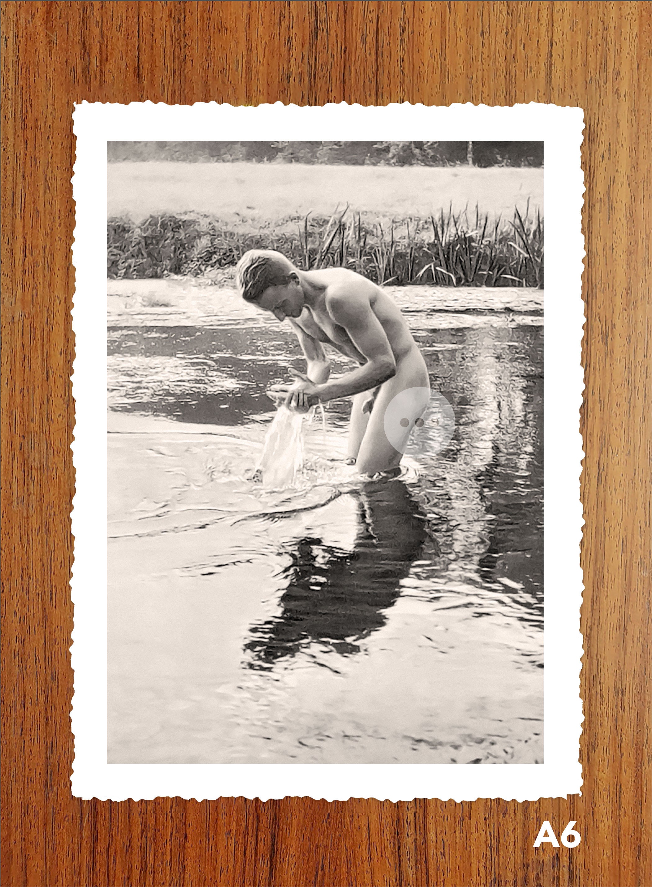 Naked Man At The Beach Vintage Photo Gay Art Print Male Nude  Etsy