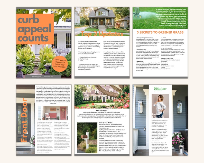 Spring Curb Appeal Workbook, Real Estate Template, Home Seller Packet, Realtor Marketing, Yard Maintenance, Home Design, Canva Flyer