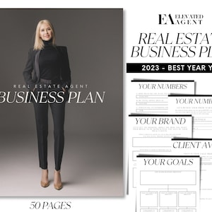 Real Estate Business Plan Template, Real Estate Marketing, Marketing Plan, Agent Business Plan, Real Estate Planner, Realtor Goal Tracker