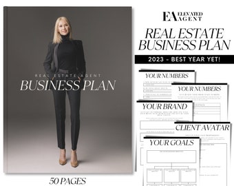 Real Estate Business Plan, Real Estate Marketing, Business Plan Template, Marketing Plan, Agent Business Plan, Real Estate Planner