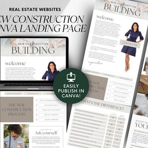 Real Estate New Construction Landing Page Template: Realtor Marketing (Canva)